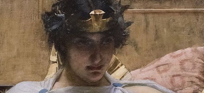 Modern oil painting. A close up of Cleopatra's face.