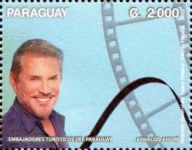A postal stamp with the picture of Andre.