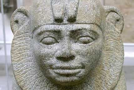 An Egyptian sphinx.