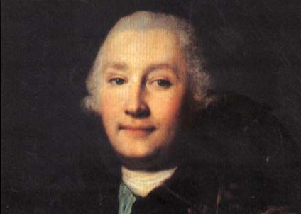 Painting of a man with white wig and black coat