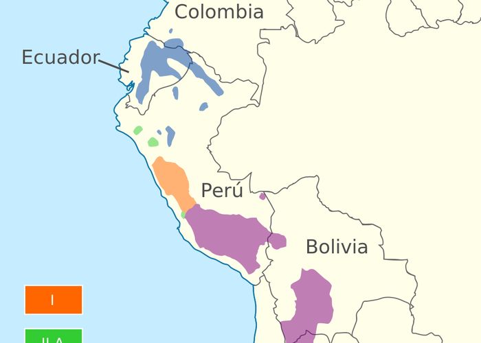 Map of western South America showing a few spots over the Andes Mountains.