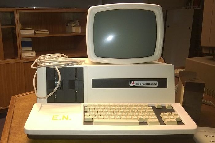 A computer. It has a CPU, a keyboard and a monitor.